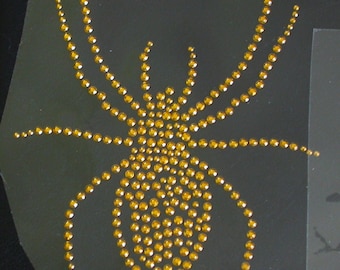 3 x Gold Spider Rhinestud Applique - 4 sizes