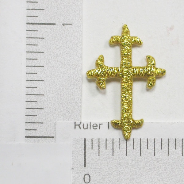 5 x Latin Cross 1" x 11/16" (25mm x 17mm) Iron On Patch Applique -