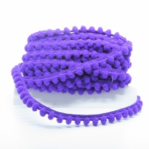 Purple 3/8 Inch Mini Pom Pom Trim (10mm) 5 yards Doll Crafts sewing trim