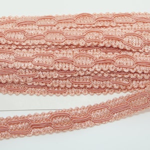 Peach Gimp Braid 3/4&quot; 19mm wide soft & pliable Rayon 6 yards