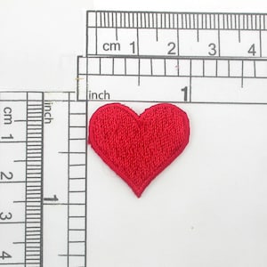 Red Heart 1&quot; Patch Embroidered Iron On  Applique   Measure 1&quot; across x 15/16&quot; high
