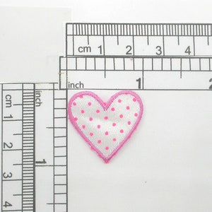 Heart Patch Pink Polka Dots Embroidered  Iron On Applique