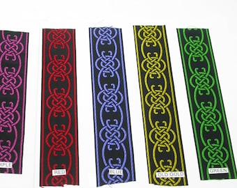 Celtic Chain Jacquard Ribbon 1 1/2" (38mm) Long Link color choices 3 Yards & Up