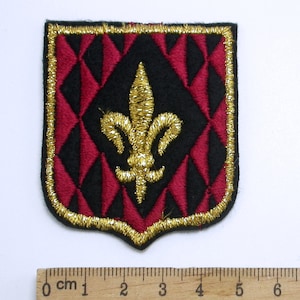 Fleur De Lys Emblem Iron on Patch 24 pieces Measures 2 1/8&quot; across x  2 1/2&quot; high