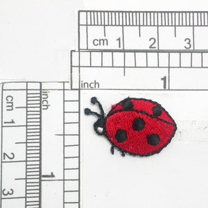 4 x Ladybug Patch Iron On Embroidered Applique 1&quot; x 5/8&quot;  Fully Embroidered