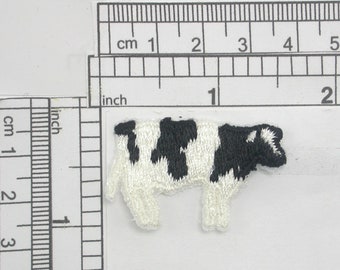 Dairy Cow Patch Iron on Embroidered Applique 1 1/2" x 1"