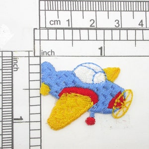 3 x Airplane Applique Iron On Embroidered Patch 1 1/2&quot; x 1 5/16&quot;