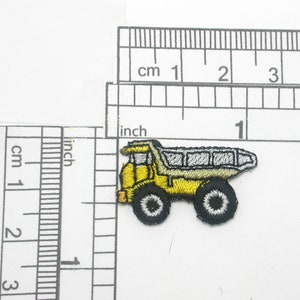 5 x Dump truck Tipper Patch Mini Iron On Embroidered Applique  Measures 1 1/8&quot; across x 11/16&quot; high