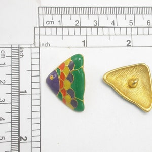 Angel Fish Tropical Fish Button Enamel Metal 30mm Shank Priced Per Piece