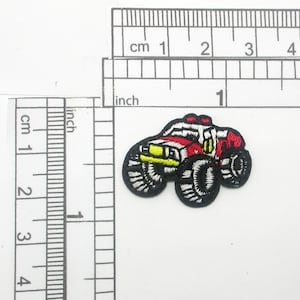5 x Monster Truck Patch Mini Iron On Embroidered Applique