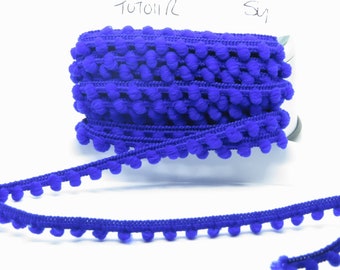 Royal Blue 3/8 Inch Mini Pom Pom Trim (10mm) 5 yards Doll Crafts sewing trim