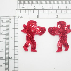 Cherub Cupid Sequin Pair Iron on Appliques