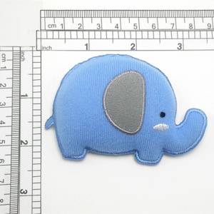 Elephant Patch Iron On Applique - Puffy 3D Misure 3 3/8&quot; di lunghezza x 2 3/4&quot; di altezza