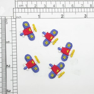5 x Airplane Star Wing Mini Iron On Patch Applique