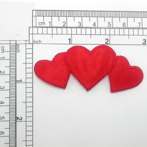 Red Triple Hearts Patch Embroidered Iron On  Applique