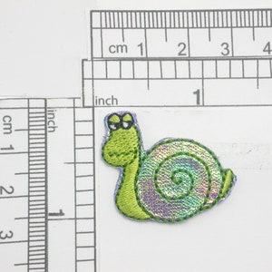 3 x Glitzer Schnecke Aufnäher Bügeleisen Applikation - 1&quot;x 1 1/8&quot;