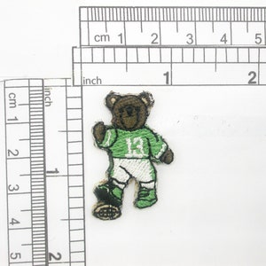 Soccer Bear Patch 3 Pack Iron On Embroidered Applique 1 1/2&quot; x 1&quot; (38mm x 25mm)