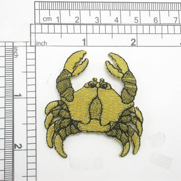 Zodiac Cancer Applique Crab Embroidered Iron On Patch  2" x 2 1/8"