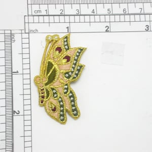 Butterfly Flying Patch Iron On Embroidered Applique 2 1/4&quot; x 1 1/4&quot;