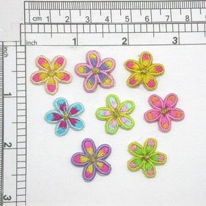 5 x Daisy Multicolor Flower Iron on Embroidered Applique 3/4&quot; (19mm)