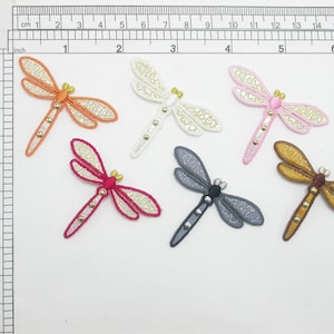 Libelle Aufnäher mit Ohrsteckern Besticktes Bügeleisen 1 1/2&quot; x 2 1/8&quot;