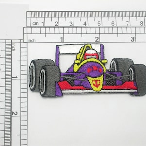 Race Car Patch Racing Car Formula 1 Iron On Patch Applique 3 1/4&quot;