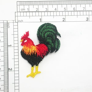 Rooster Patch Cockerell Iron On Embroidered Applique