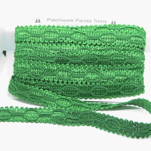 Emerald Green Gimp Braid 3/4&quot; 19mm wide soft & pliable Rayon 6 yards