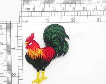 Rooster Patch Cockerell Iron On Embroidered Applique