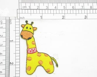 Giraffe Head Childs Embroidered Iron On Patch 4.5 Inch