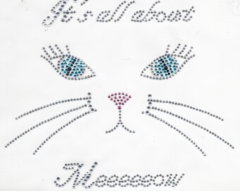 Kitty Cat Rhine stud Applique - Its all about Meeeeeeow!