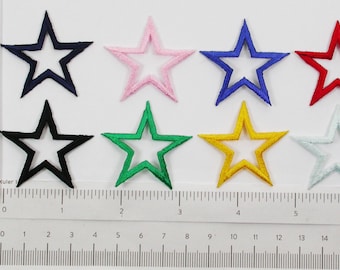 Open ster 41,27 mm (1 5/8") geborduurde opstrijkpatch appliqué