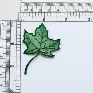 Può includere: Una foglia d'acero di feltro verde con una finitura scintillante. La foglia è lunga circa 5 cm e larga 4 cm.