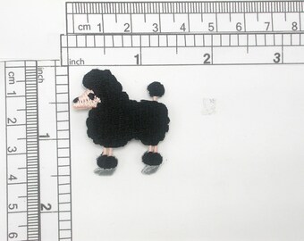 2-5//8/" Small White Chenille Poodle//Dog//Pets Iron on Applique//Embroidered Patch