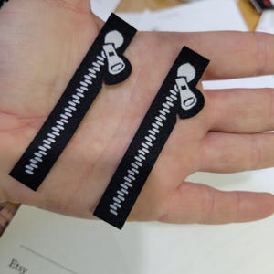 Parche de cremallera termoadhesivo tejido para apliques de moda punk