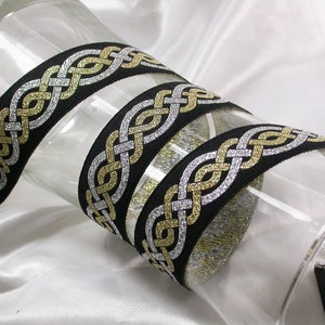 Jacquard Band 1 1/8 "(28,5 mm) Celtic Silber & Goldpreis Schüttgut