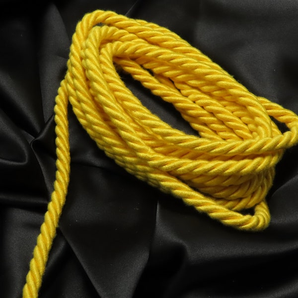 3/8" 3ply Yellow Upholstery Cord 5 Yard remnant length