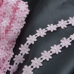 Marke Wrights Venezianer Spitze Daisy 1/2 "Baby Rosa 3 YARDS + Schmaler Nähbesatz