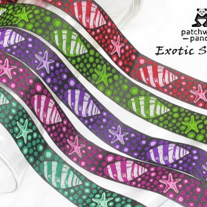 Jacquard Ribbon 1&quot; (25mm) Exotic Sea Shells Colors 3 yards & up