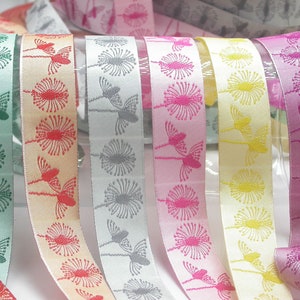 Jacquard Ribbon 1&quot; (25mm) Dandelion Clocks 9 meters (9.75 yards)