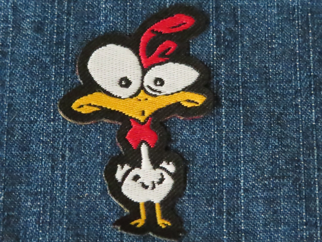 Toon Chicken Rooster Iron on Woven Patch Applique - Etsy