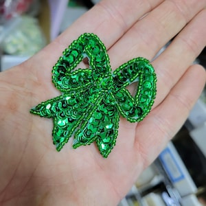 Bogen Pailletten Emerald St Paddys Weihnachten St Patricks Applikation 2 3/8 "x 2" breit