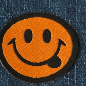 Smiley Emoji Patch Woven Applique jacket patch
