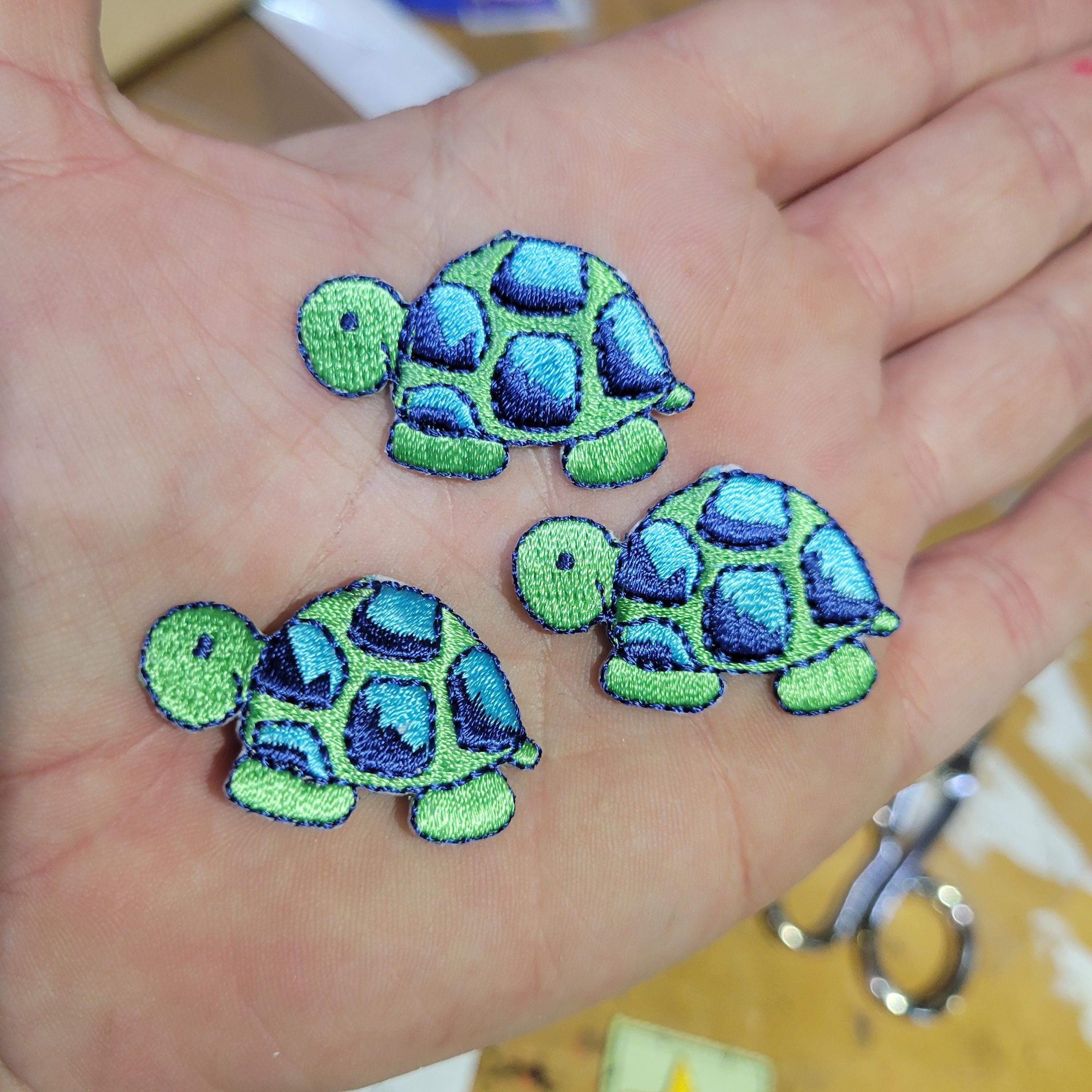 3 X Turtle Patch Blue & Green Iron on Embroidered Applique - Etsy