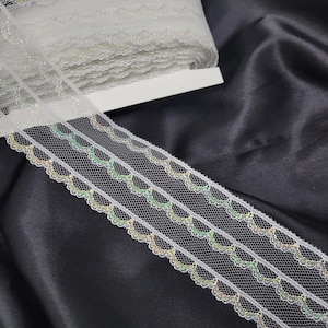 Flat Lace 2 1/4" Branco Opalescente 15 jardas