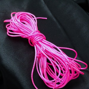 10 Meter - 2mm Satin Rattail Kordel Rattail Rattail Rattail Schmuck Machen Makramee Borte Neon Pink