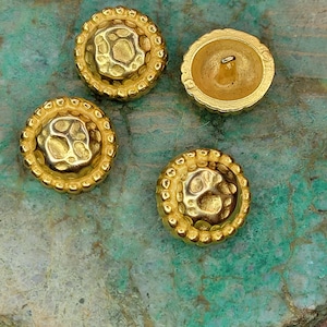 4 x Gold Heavy Metal Buttons 24mm Vintage Designer