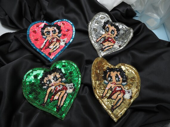Betty Boop Sequin & Bead Patch Large 6