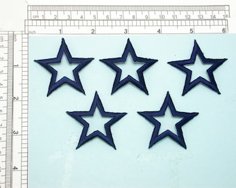 Geborduurde appliqués met holle ster - opstrijkbaar, 1 7/8" - veel van 5