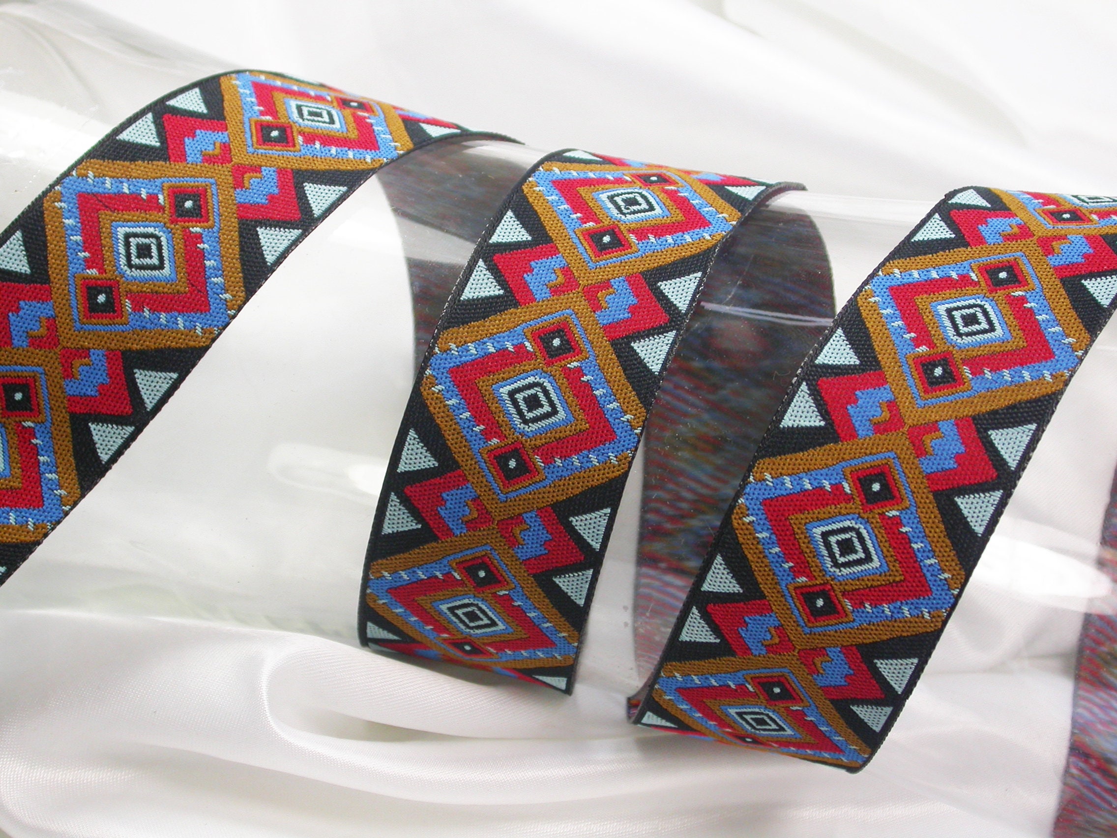 Southwest Haze Jacquard Ribbon: Woven Polyester Trim, 1 1/4